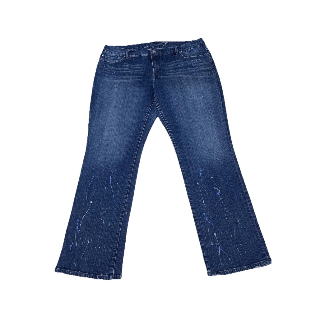 Seven 7 Jeans Womens‎ 22 Bootcut Denim Pants Ladies Paint Splash Design